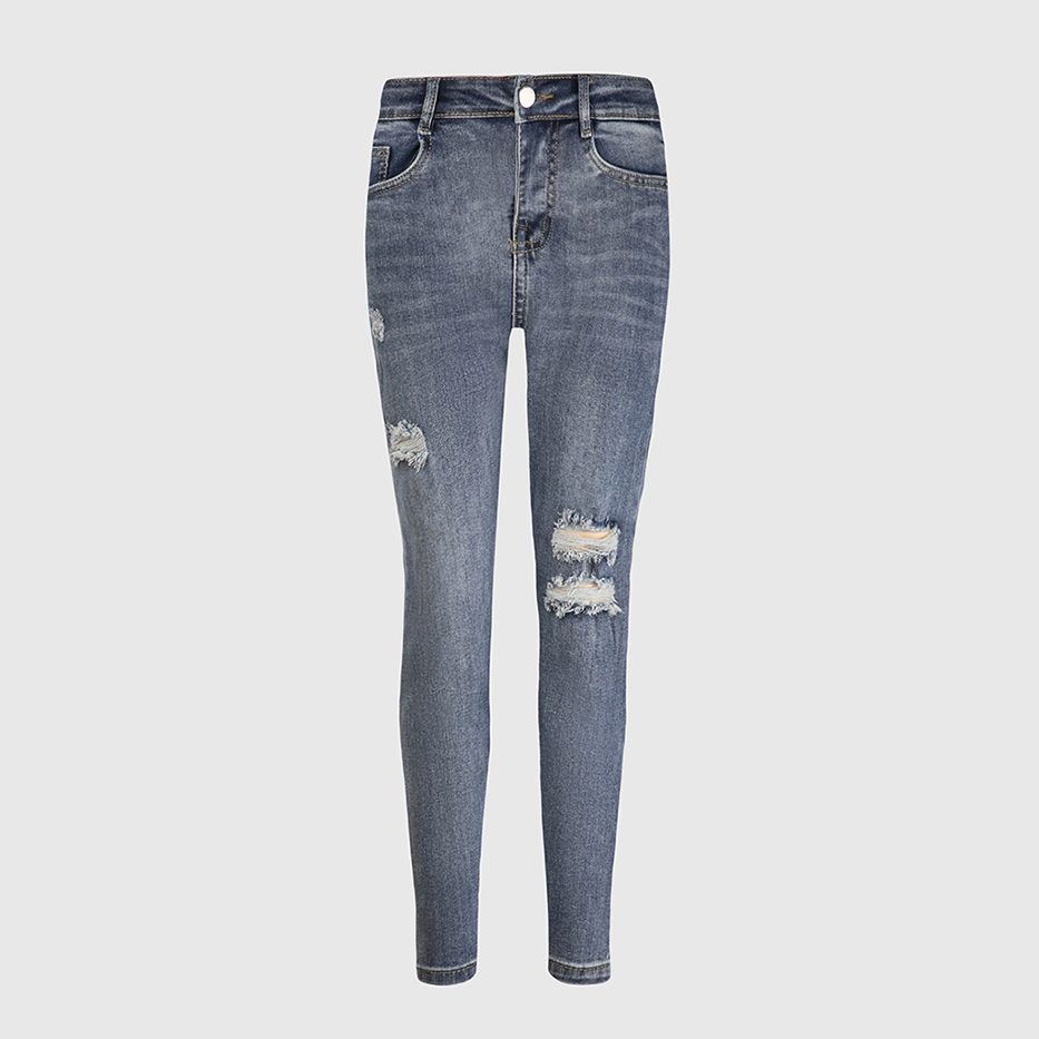 Quần jean nữ skinny LOREN lửng rách gối B51051