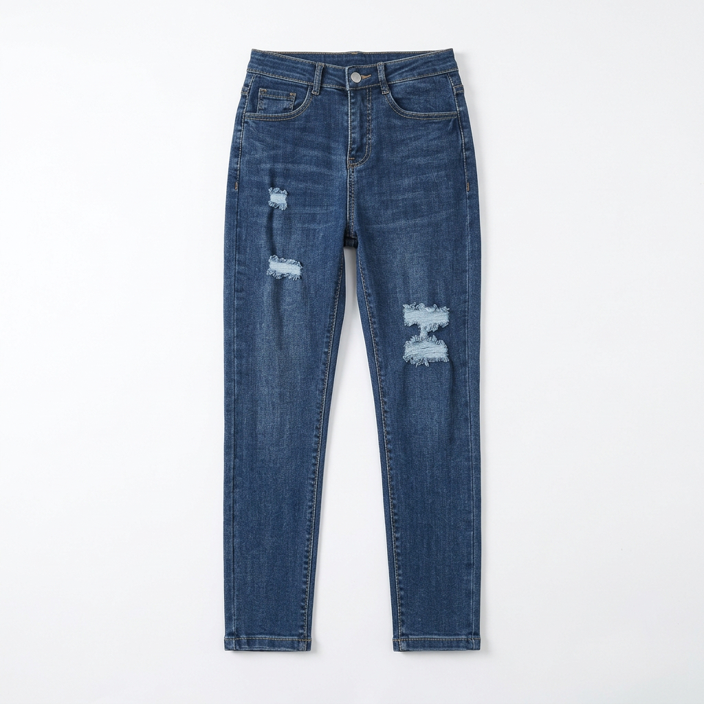 Quần jean nữ skinny LOREN lửng rách gối B51051