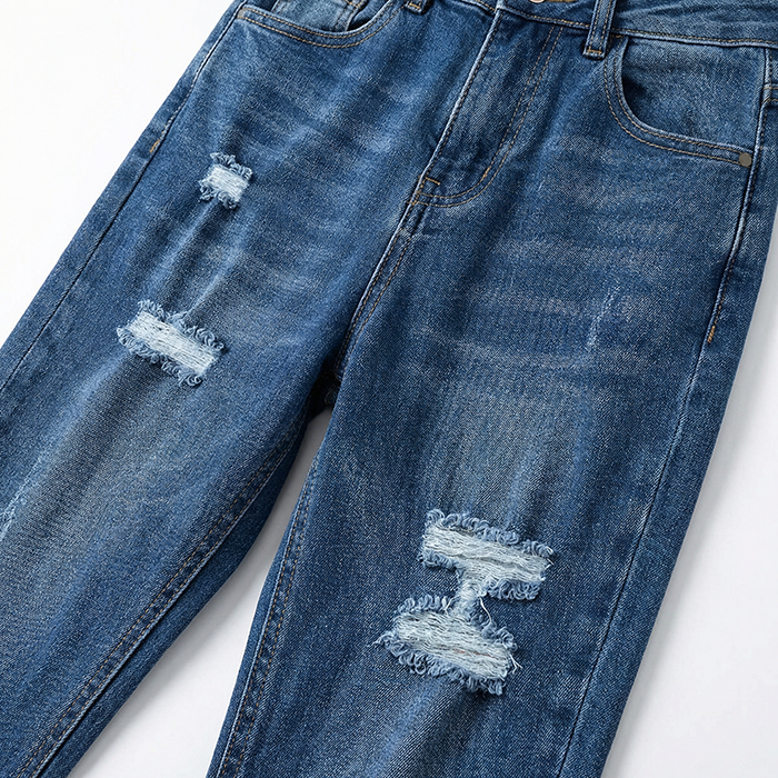 Quần jean nữ skinny LOREN lửng rách gối B51051