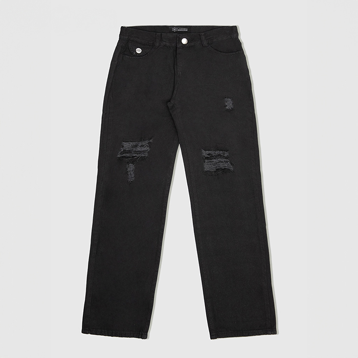 Quần jean nữ LOREN ống rộng rách B51061