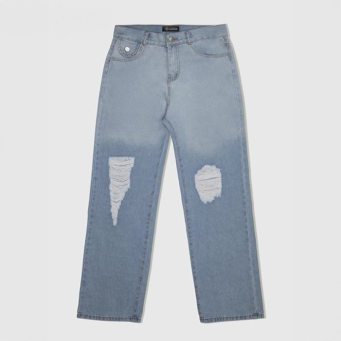 Quần jean nữ LOREN ống rộng wash B51062