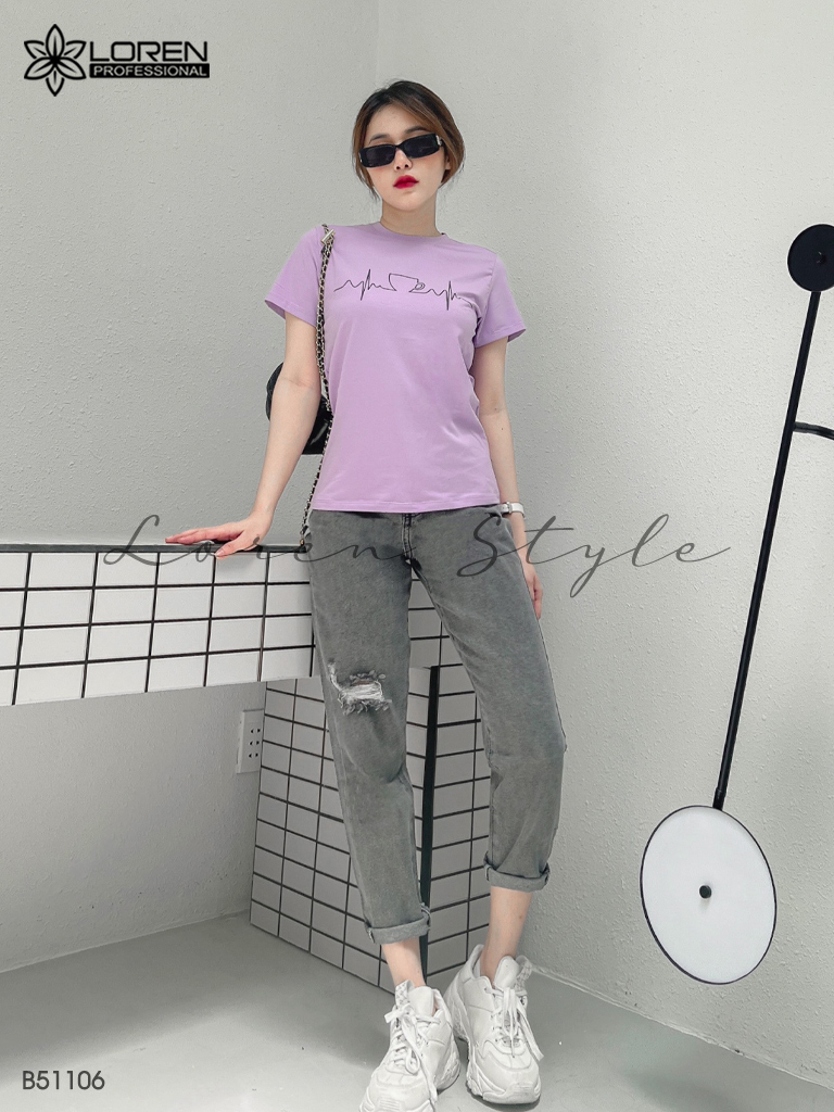 Quần jean baggy nữ LOREN 2 nút  B51106