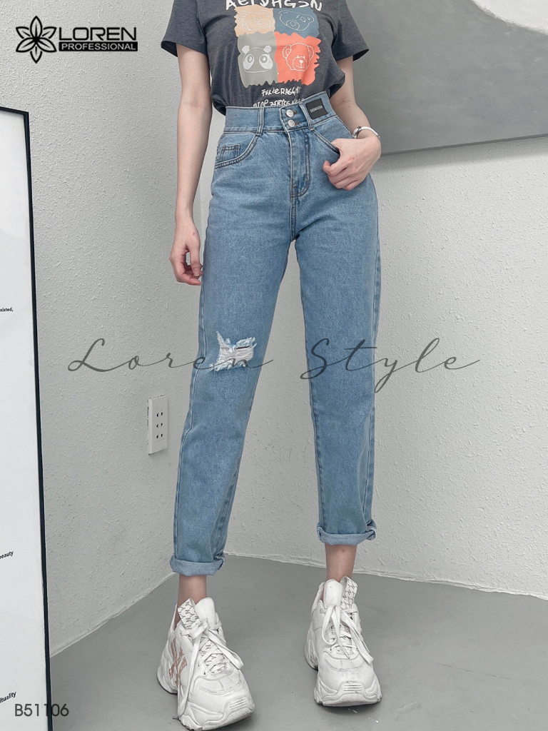Quần jean baggy nữ LOREN 2 nút  B51106