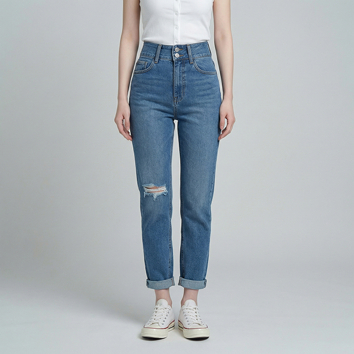 Quần jean baggy nữ LOREN 2 nút  B51106