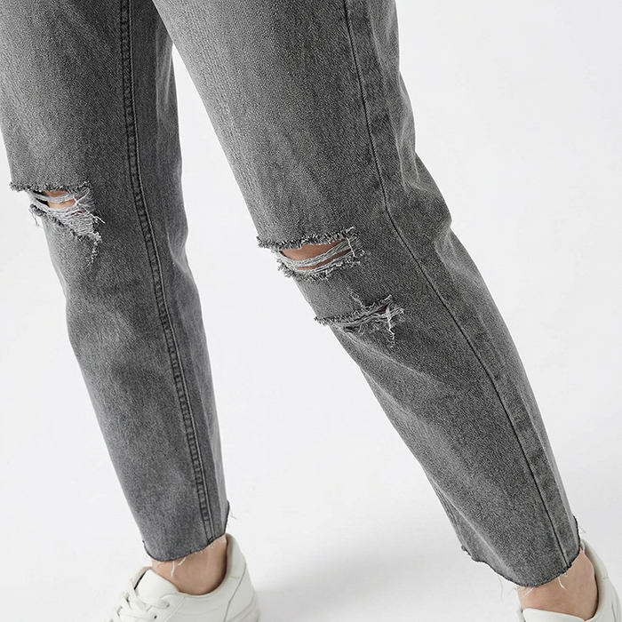 Quần jean baggy nữ LOREN wash rách B51107