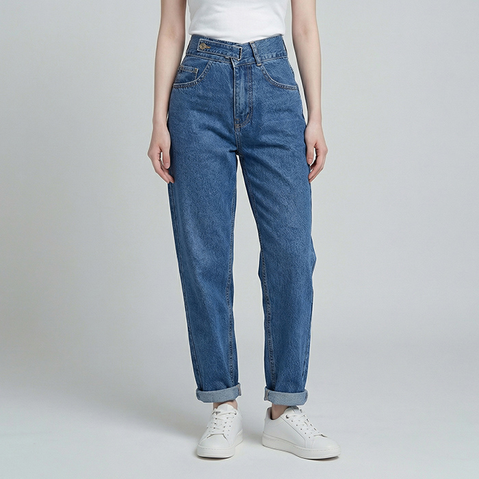 Quần jean baggy nữ LOREN nút kiểu B51114