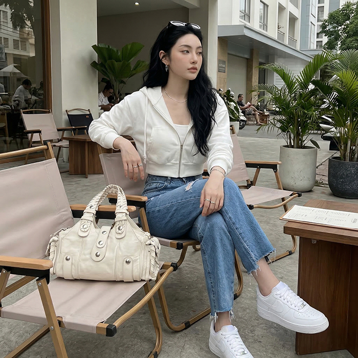 Quần jean baggy LOREN xẻ lai B5129