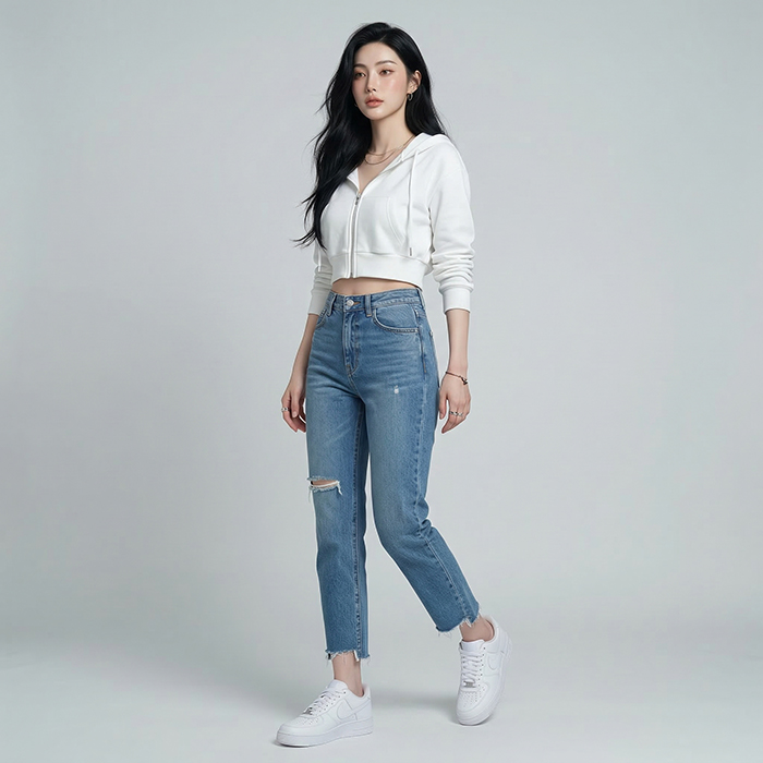 Quần jean baggy LOREN xẻ lai B5129