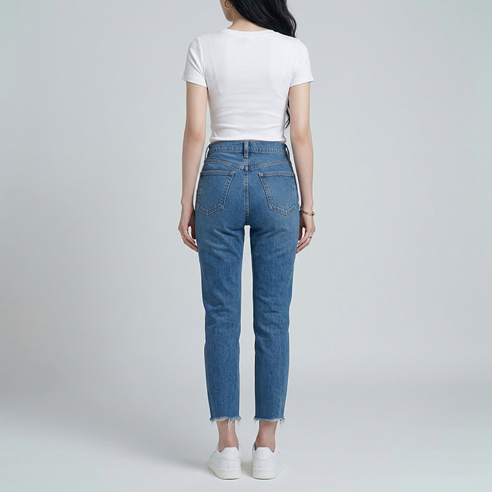 Quần jean baggy LOREN rách tua B5145