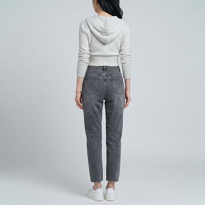 Quần jean baggy LOREN rách xám B5193