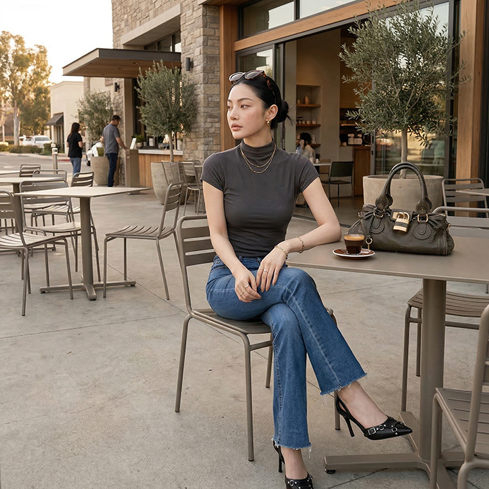 Quần jean nữ LOREN ống bas B5989