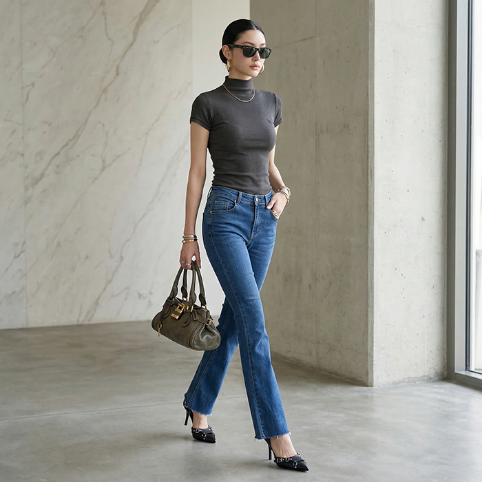 Quần jean nữ LOREN ống bas B5989