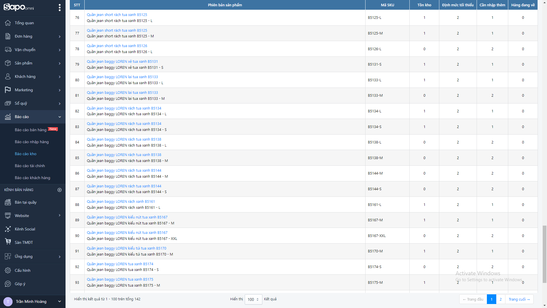 Quần jean ngố thắt dây tua xanh B5197