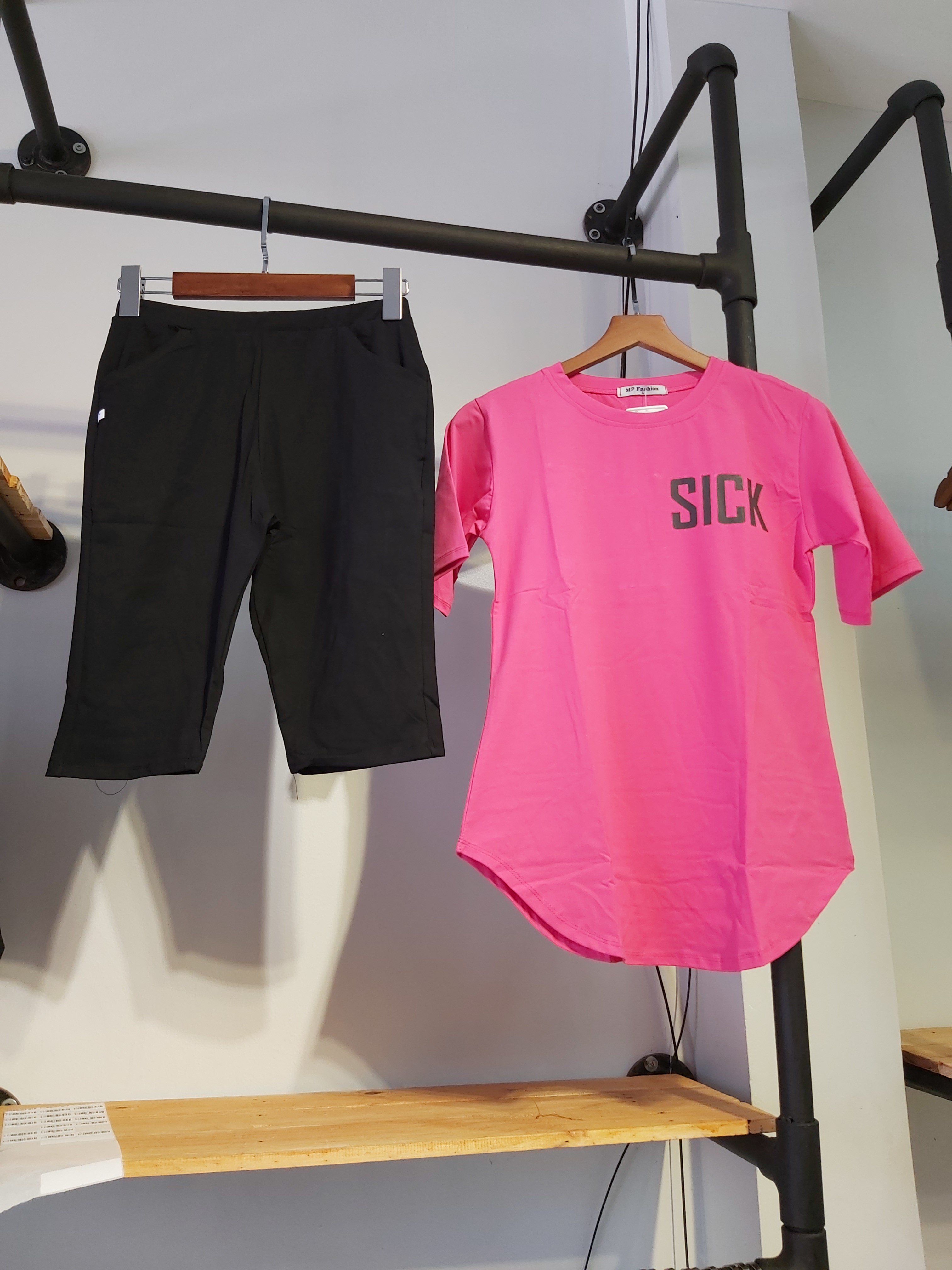 Sét thun nữ lửng sick hồng A9035