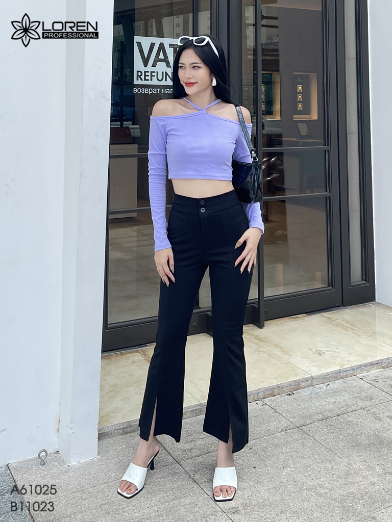 Quần tây ống loe nữ Loren xẻ lai B11023