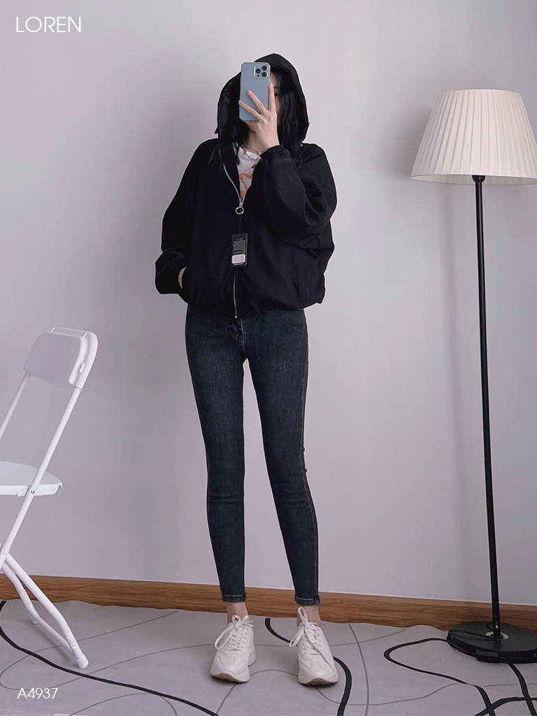 Áo khoác nữ LOREN da lộn tay phồng A4937