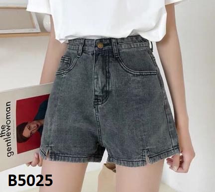 Quần jean short xẻ đùi đen B5025