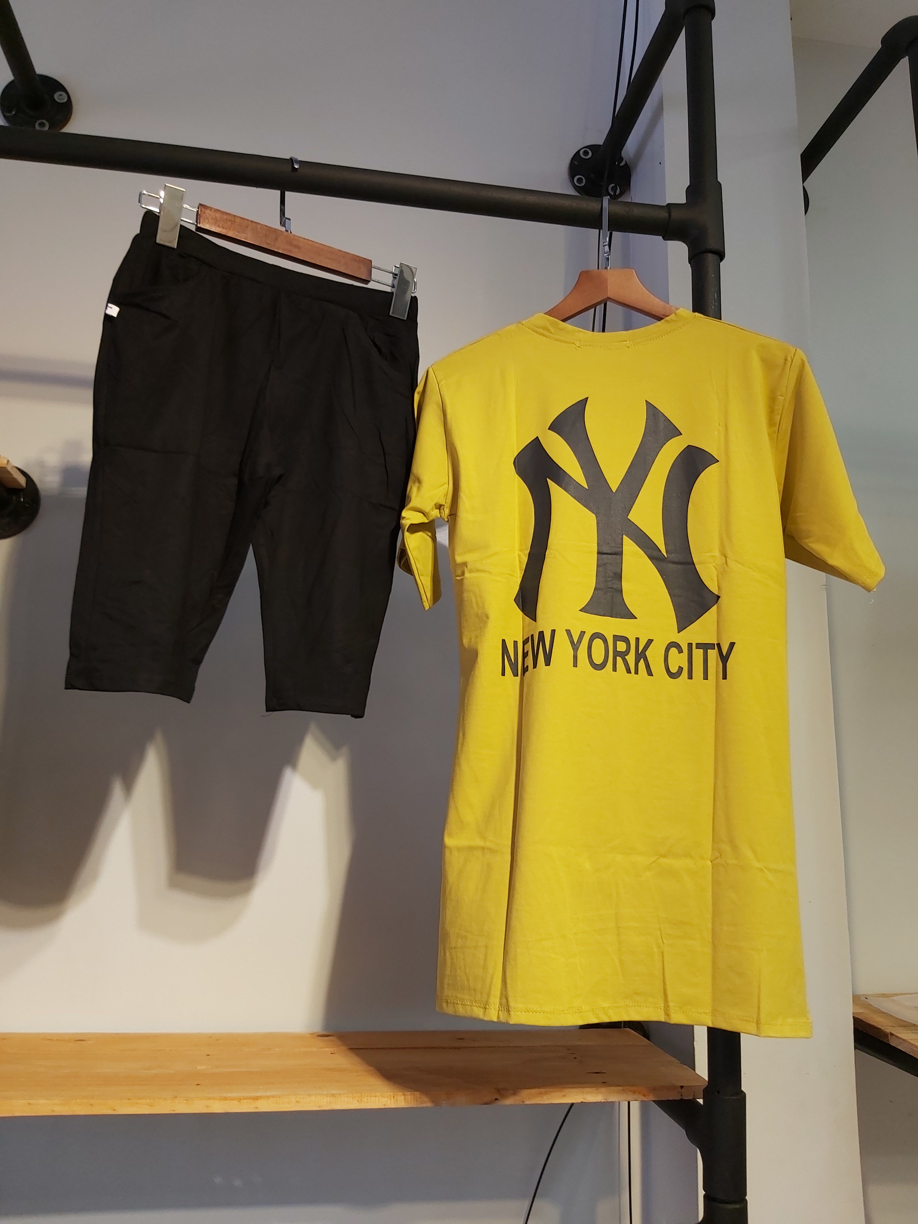 Sét thun nữ lửng ny vàng A9045