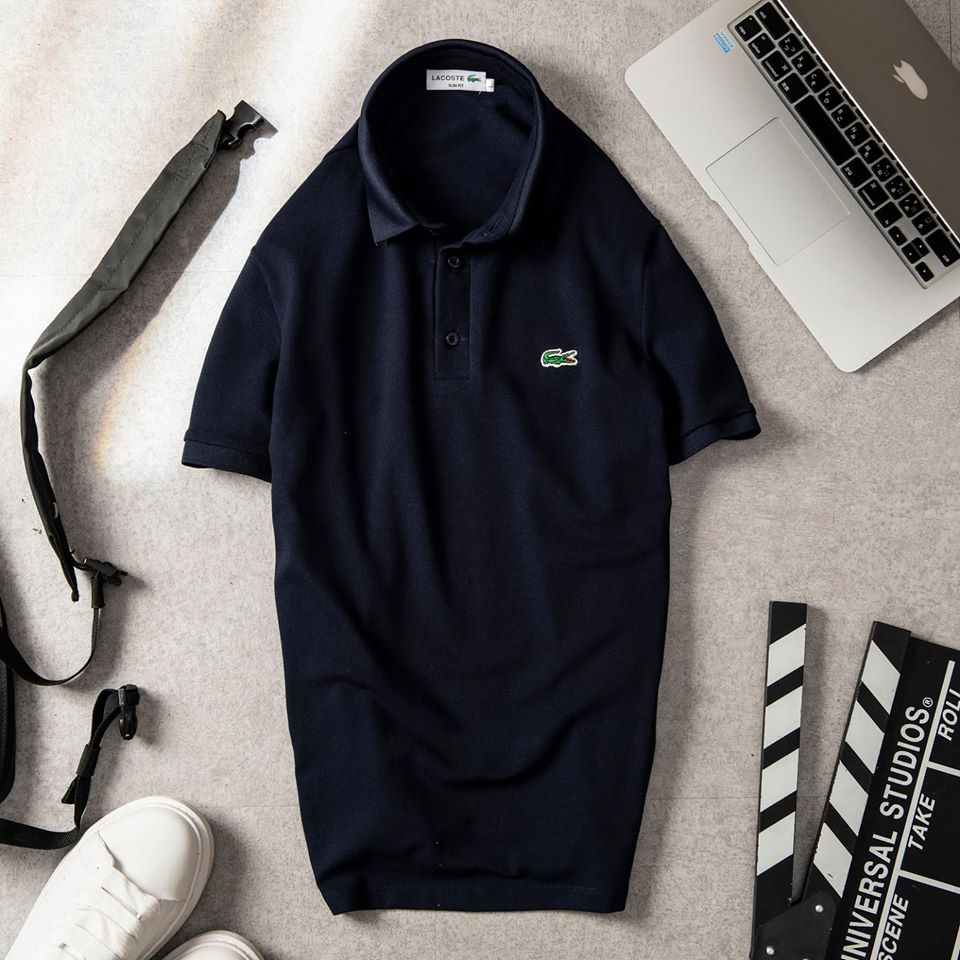Áo thun nam cổ trụ lacoste xanh đen N2009