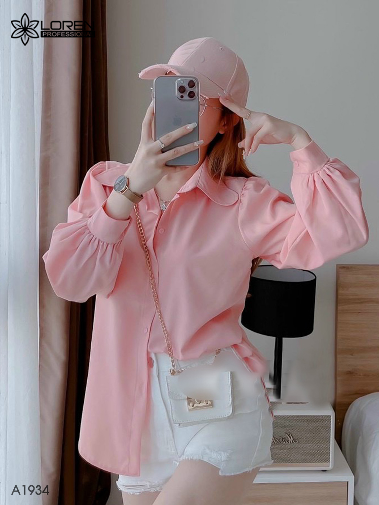 Áo sơ mi nữ LOREN cổ nhọn A1934