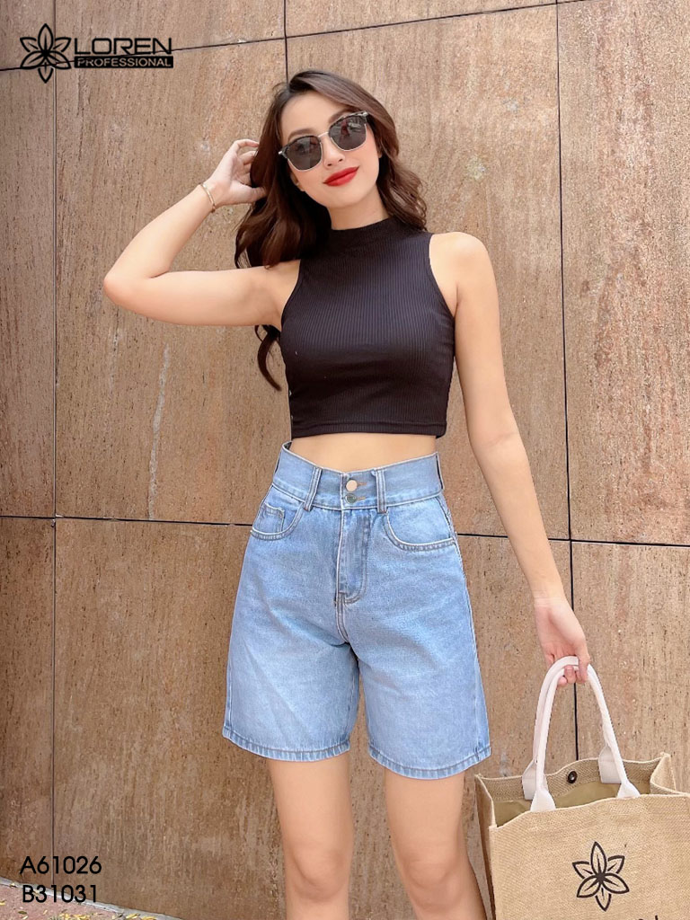 Quần jean ngố nữ LOREN 2 nút B31031
