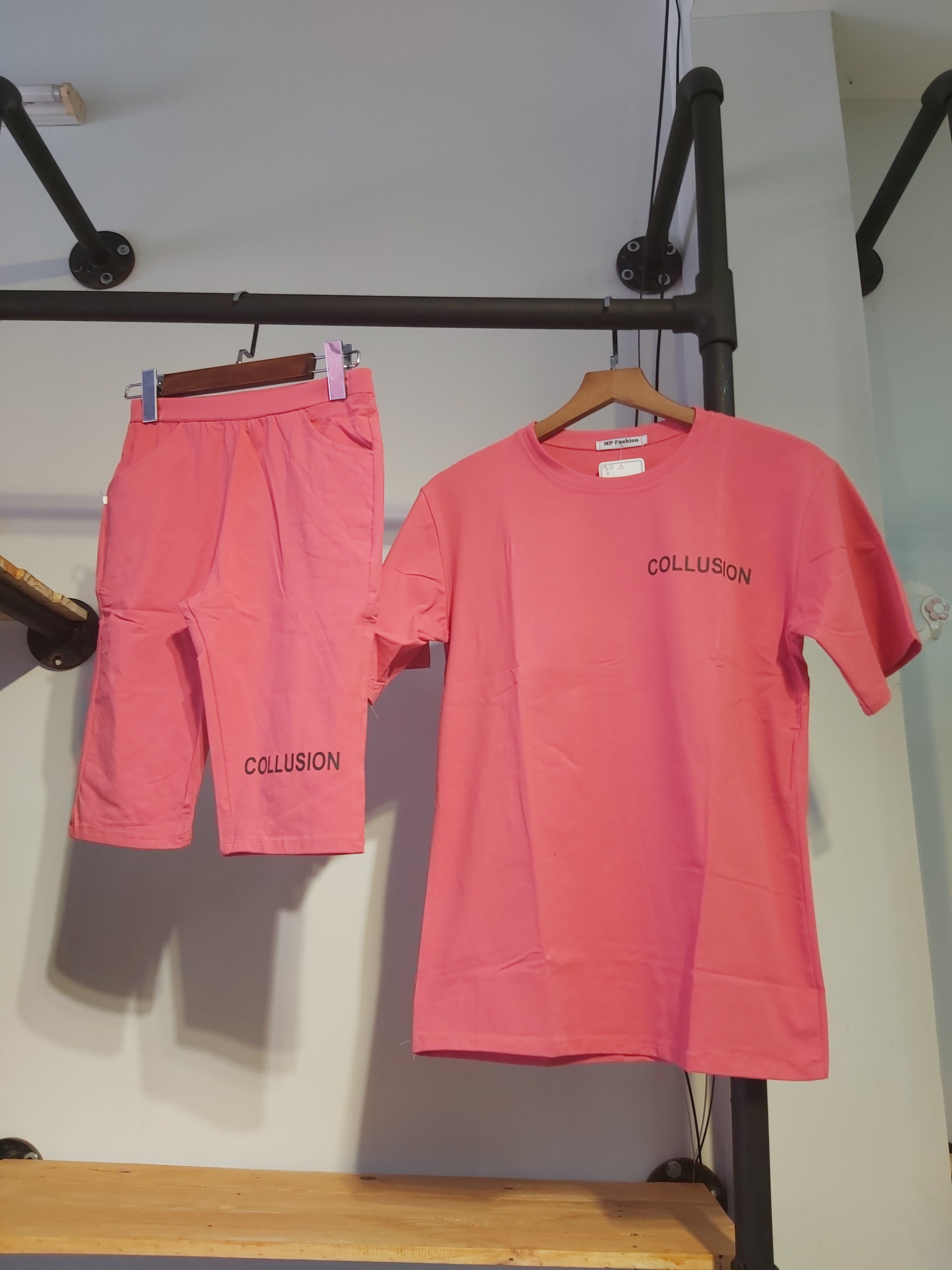 Sét thun nữ lửng collusion hồng A9039