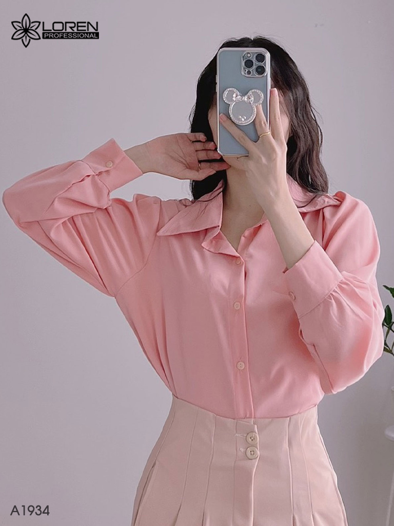 Áo sơ mi nữ LOREN cổ nhọn A1934