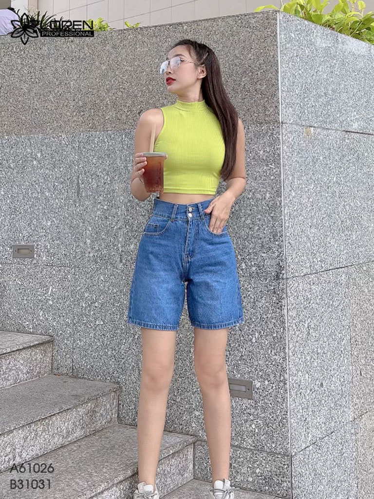 Quần jean ngố nữ LOREN 2 nút B31031