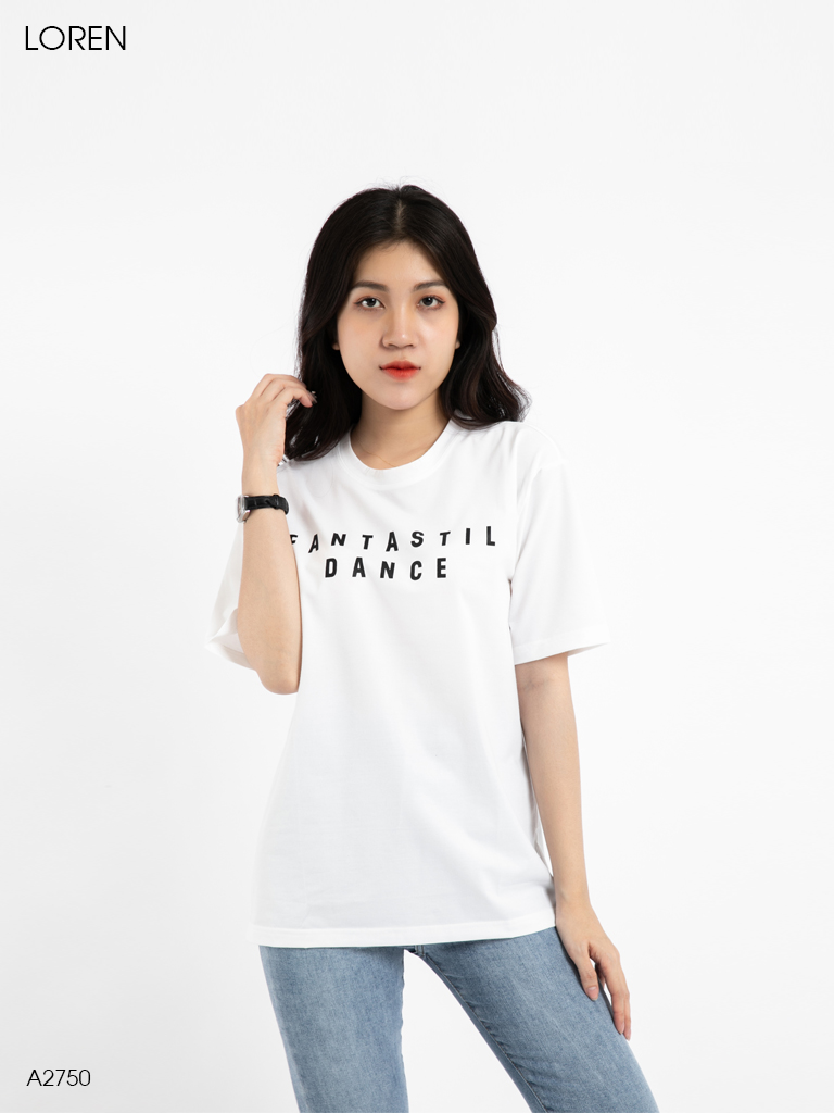 Áo thun nữ LOREN chữ in trắng A2750