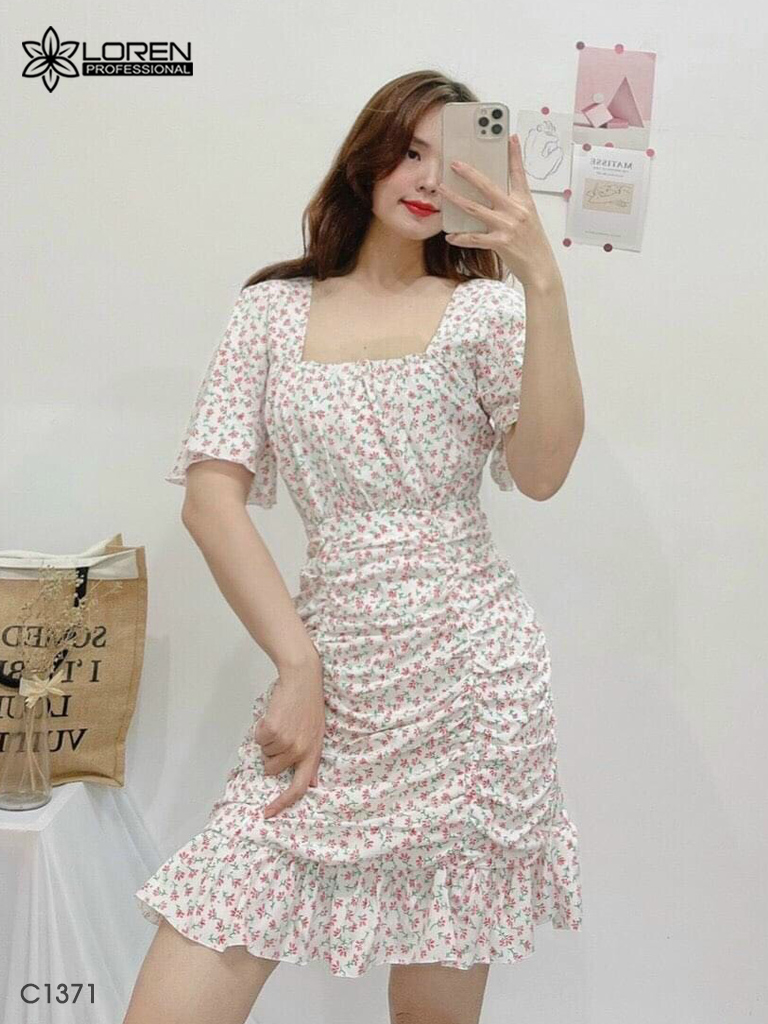 Đầm hoa nhí hồng C1371