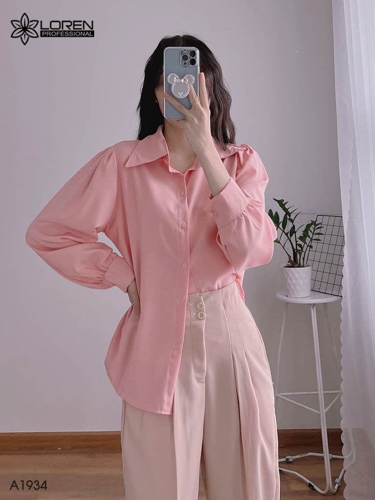 Áo sơ mi nữ LOREN cổ nhọn A1934
