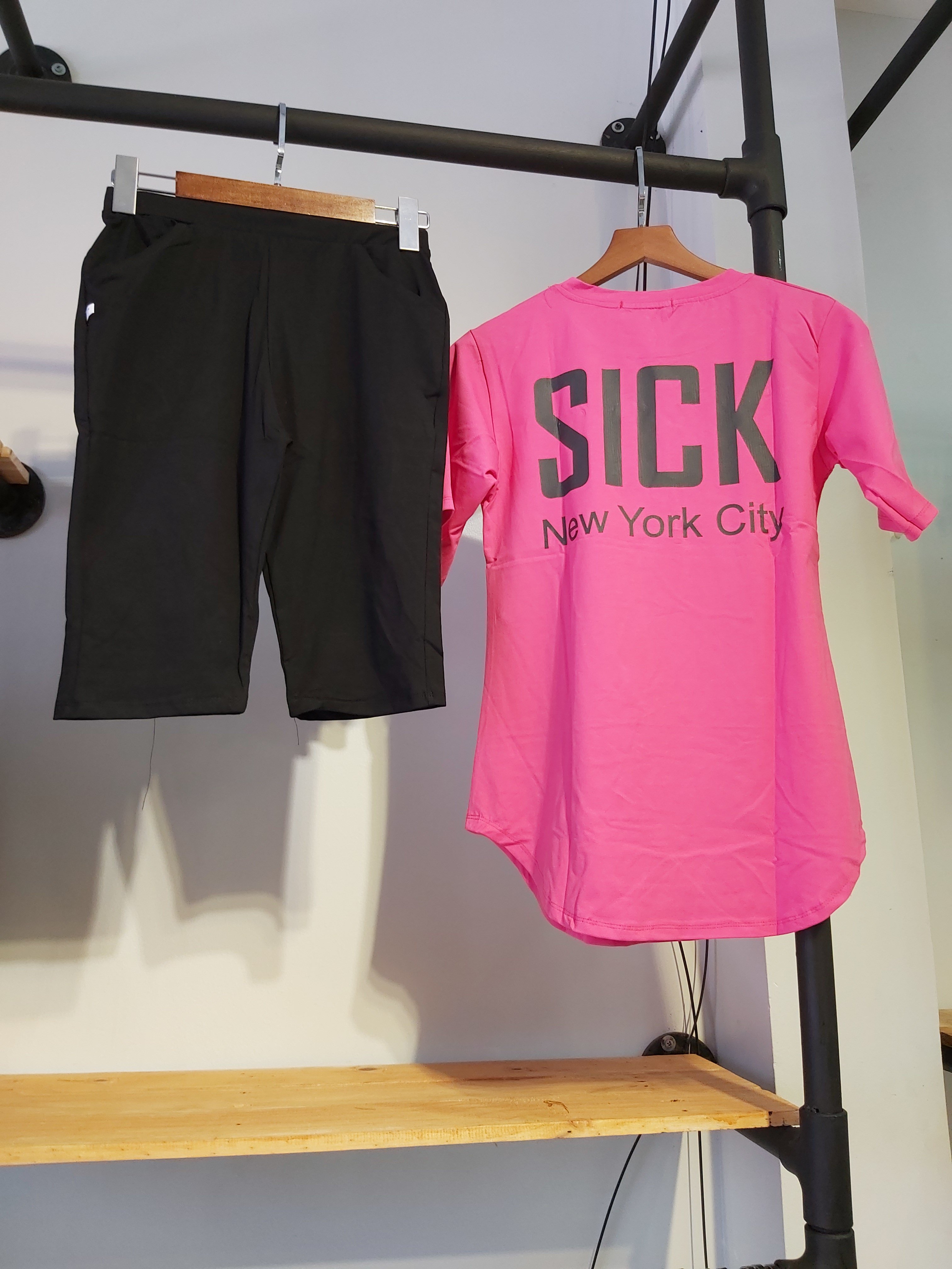 Sét thun nữ lửng sick hồng A9035