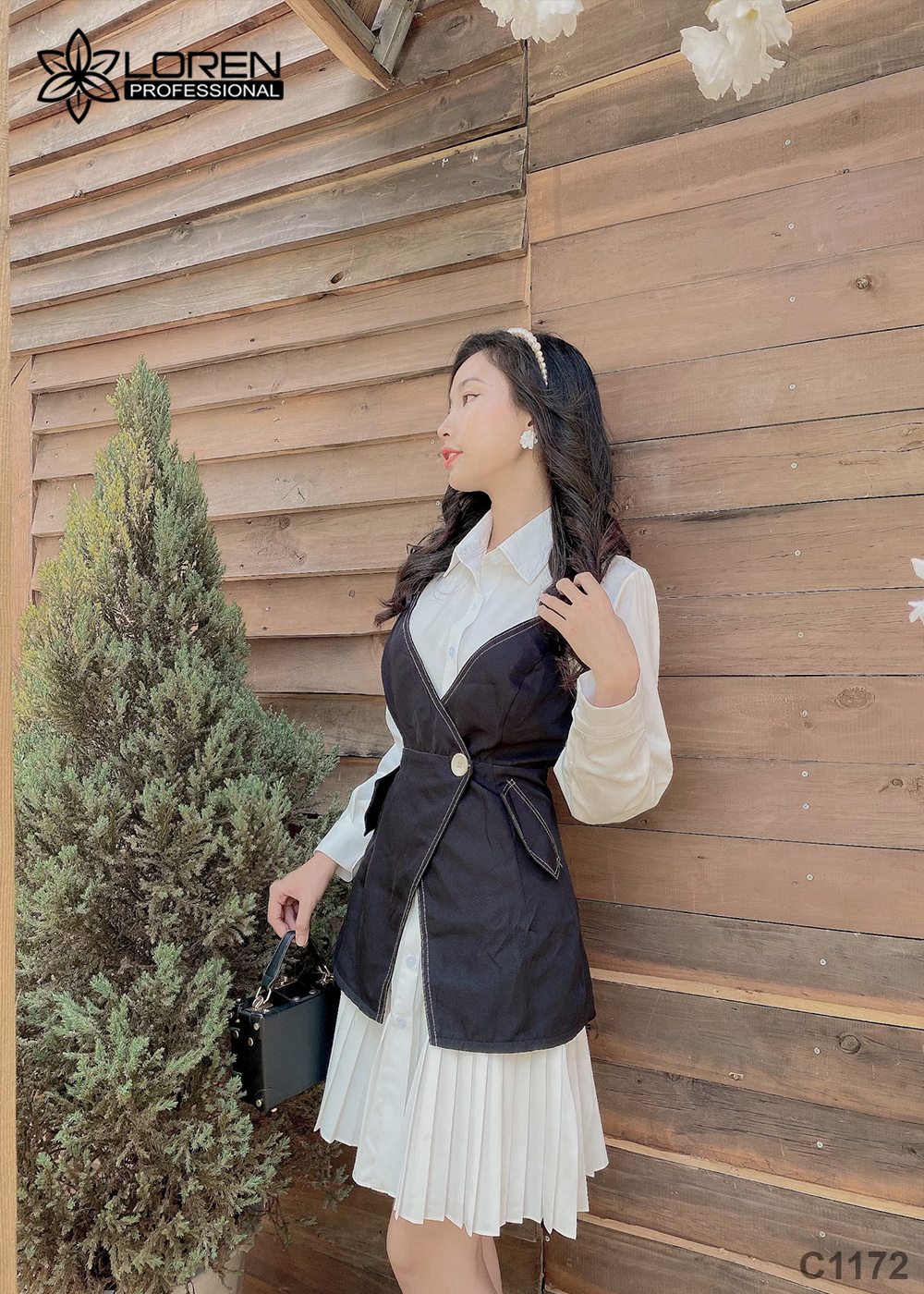 Set đầm somi ghile trắng C1172