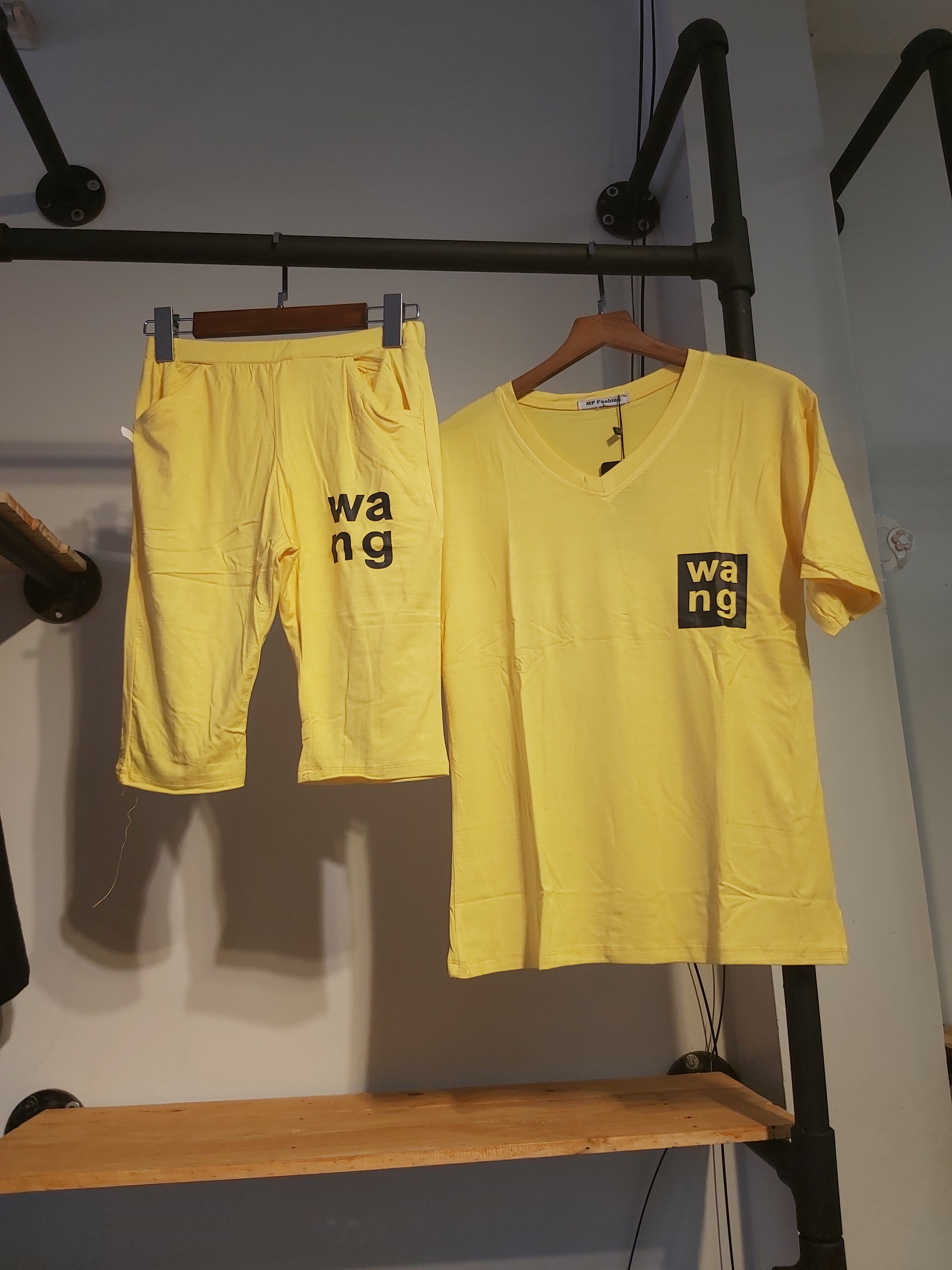 Sét thun nữ lửng wang vàng A9037