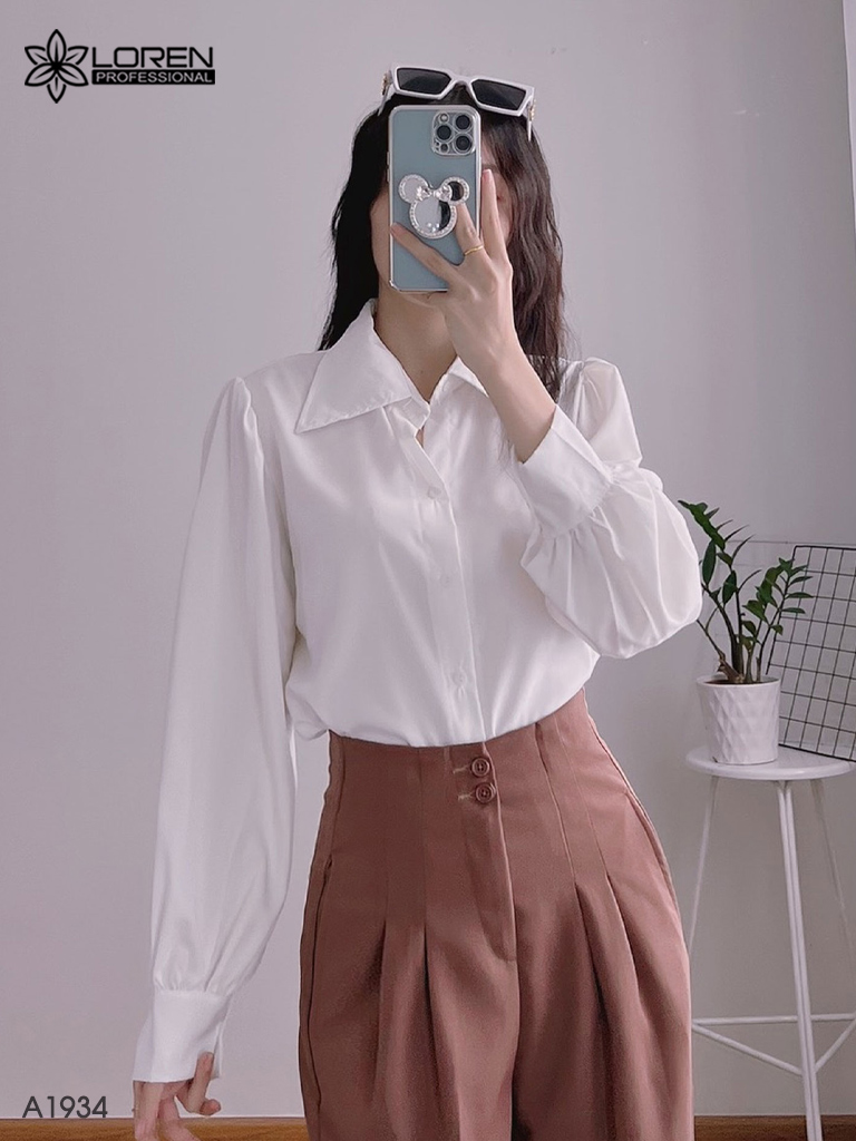 Áo sơ mi nữ LOREN cổ nhọn A1934
