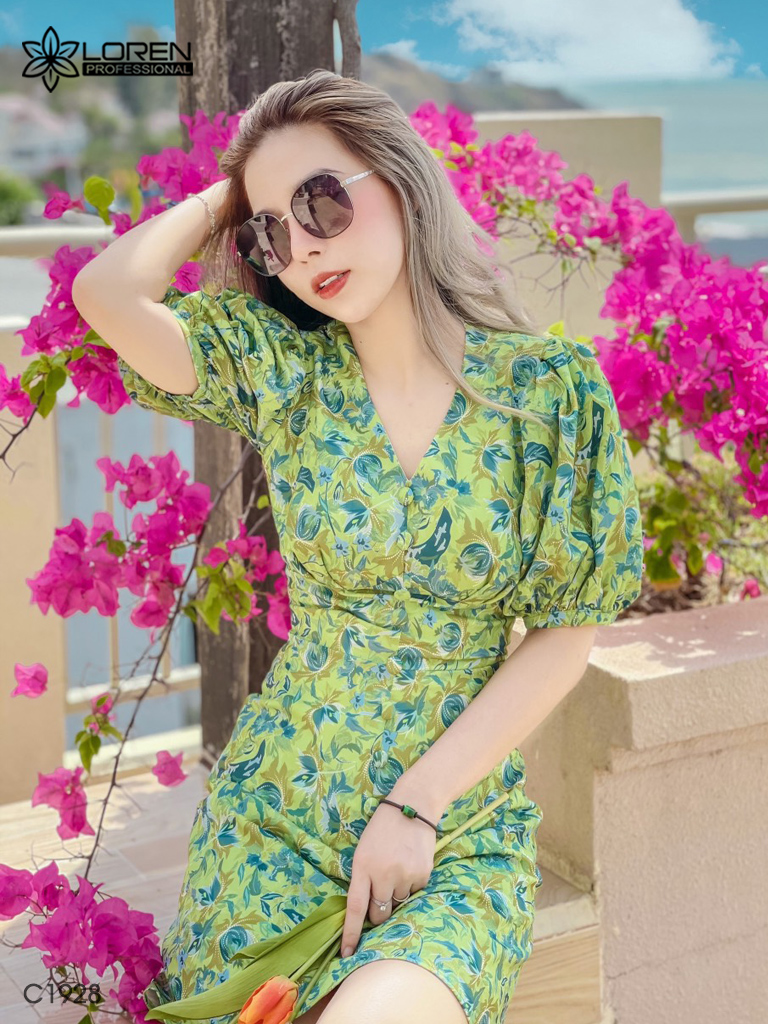 Đầm LOREN hoa nhí dáng chữ A C1928