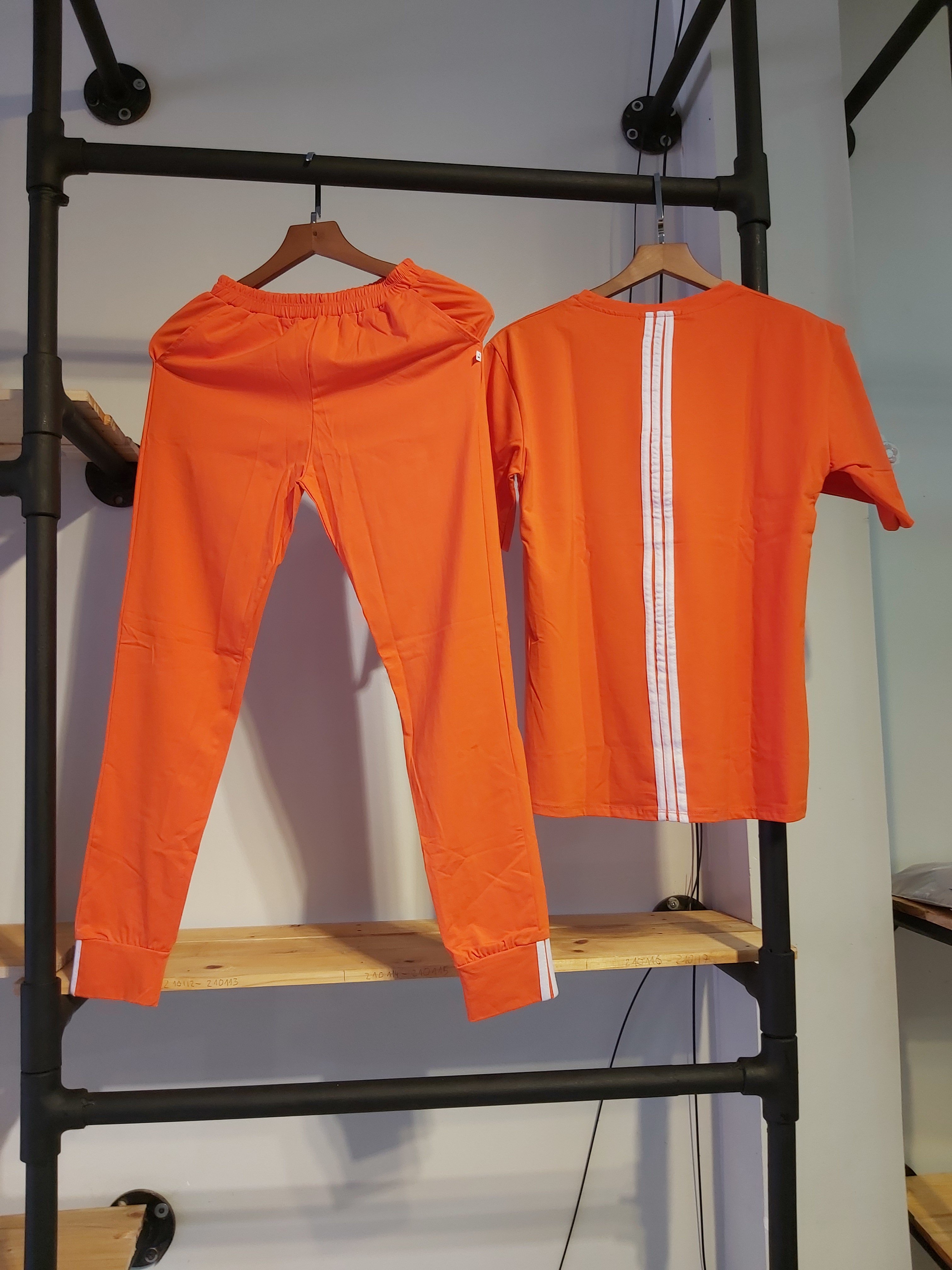 Sét thun nữ dài adidas cam A9023