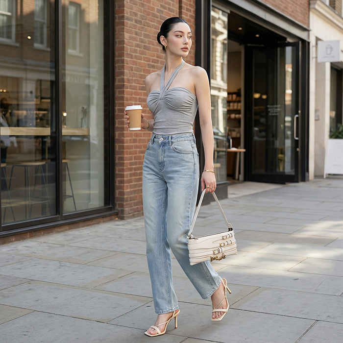 Quần Jean ống suông Nữ LOREN PT11133