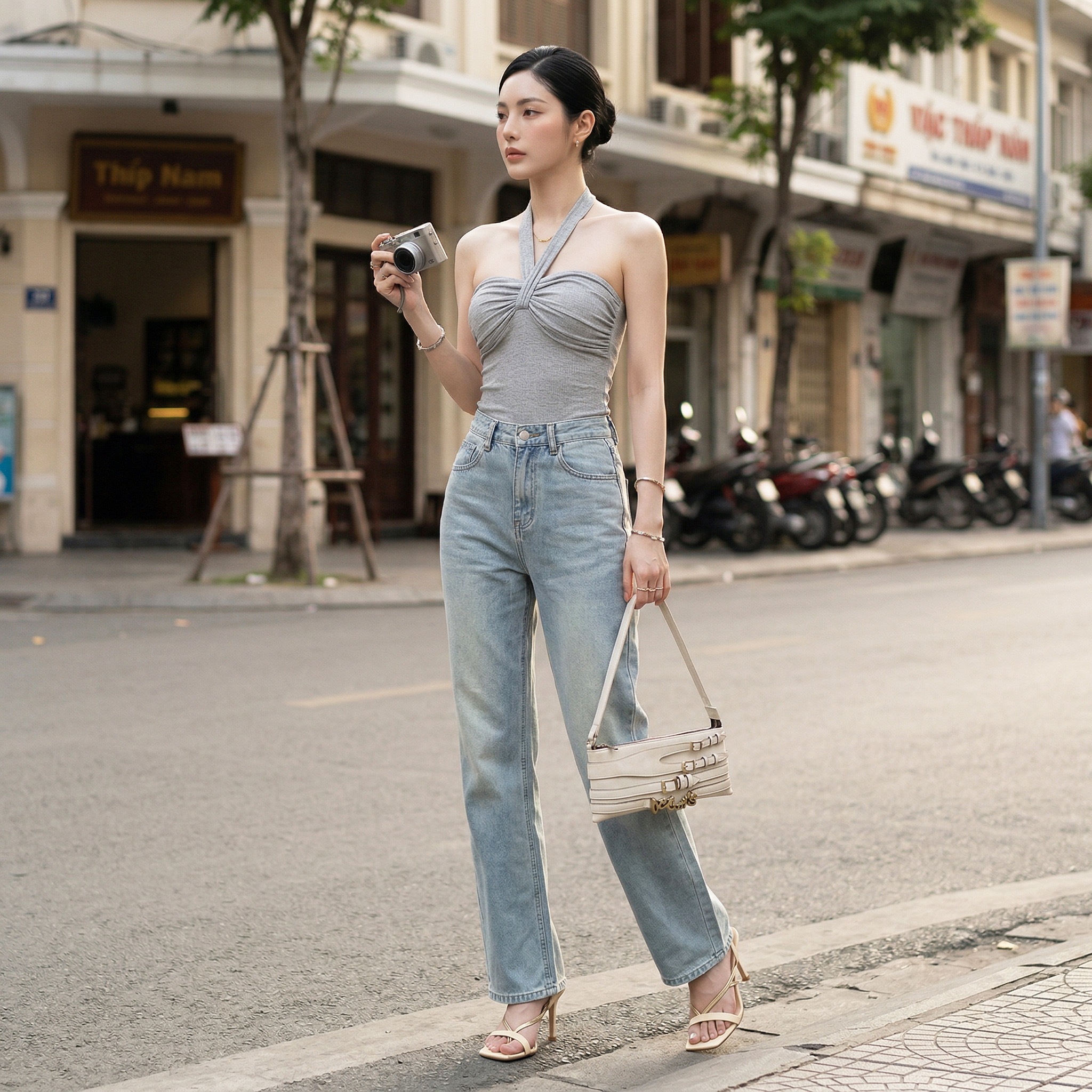 Quần Jean ống suông Nữ LOREN PT11133
