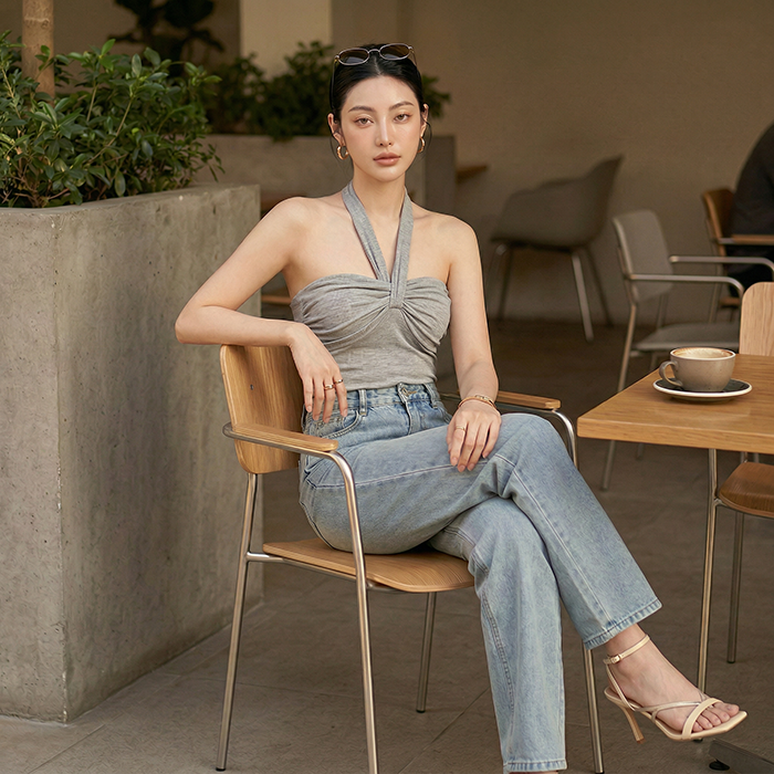 Quần Jean ống suông Nữ LOREN PT11133