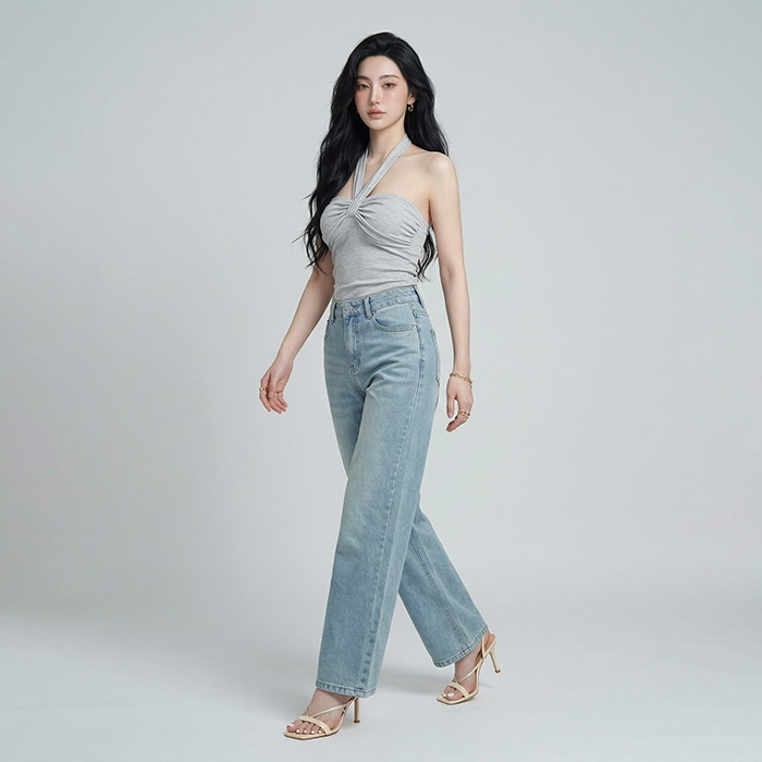 Quần Jean ống suông Nữ LOREN PT11133