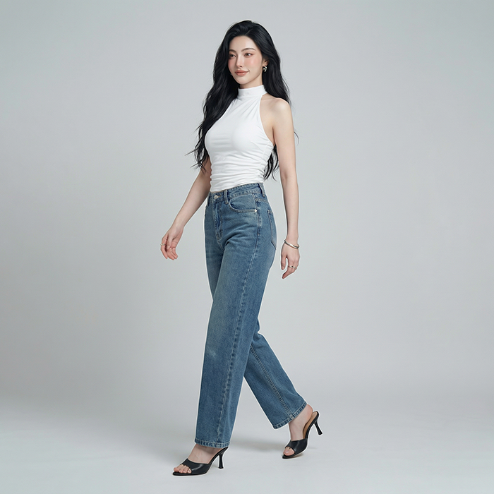 Quần Jean ống suông Nữ LOREN PT11133