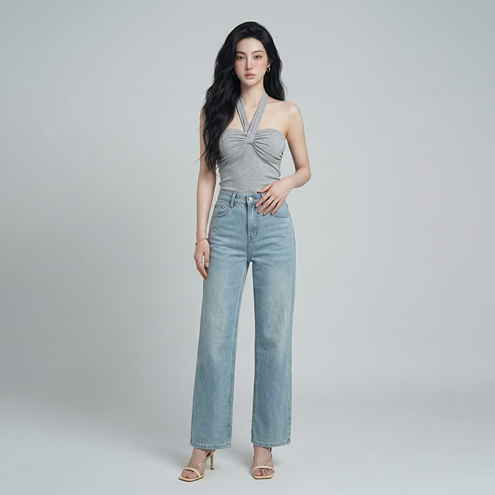 Quần Jean ống suông Nữ LOREN PT11133