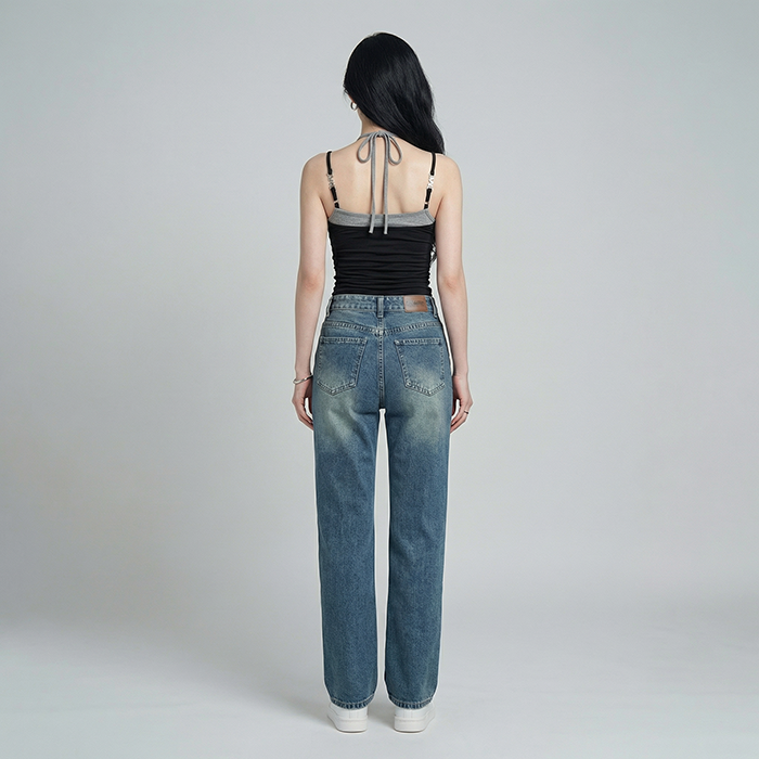 Quần Jean ống suông Nữ LOREN PT11134