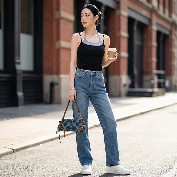 Quần Jean ống suông Nữ LOREN PT11134