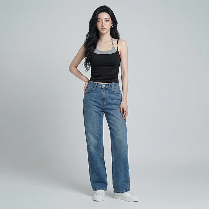 Quần Jean ống suông Nữ LOREN PT11134