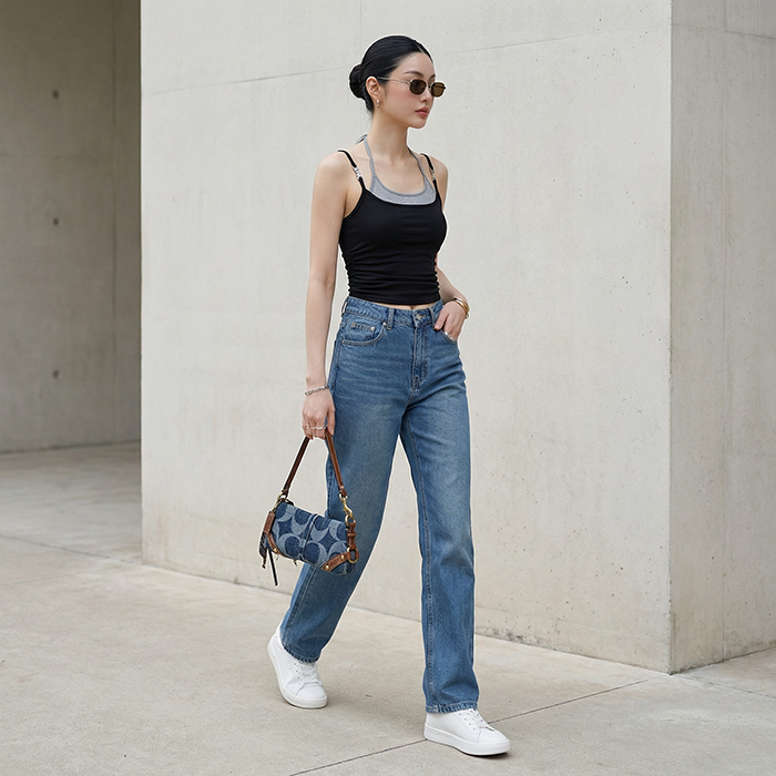 Quần Jean ống suông Nữ LOREN PT11134