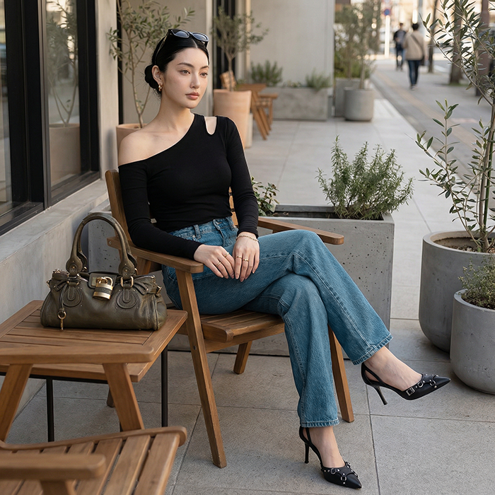 Quần Jean ống suông Nữ LOREN PT11135