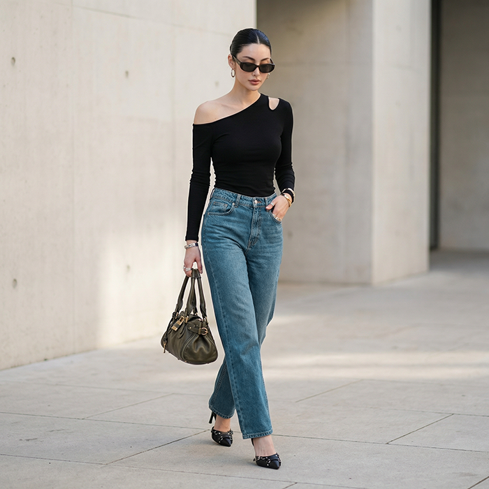 Quần Jean ống suông Nữ LOREN PT11135