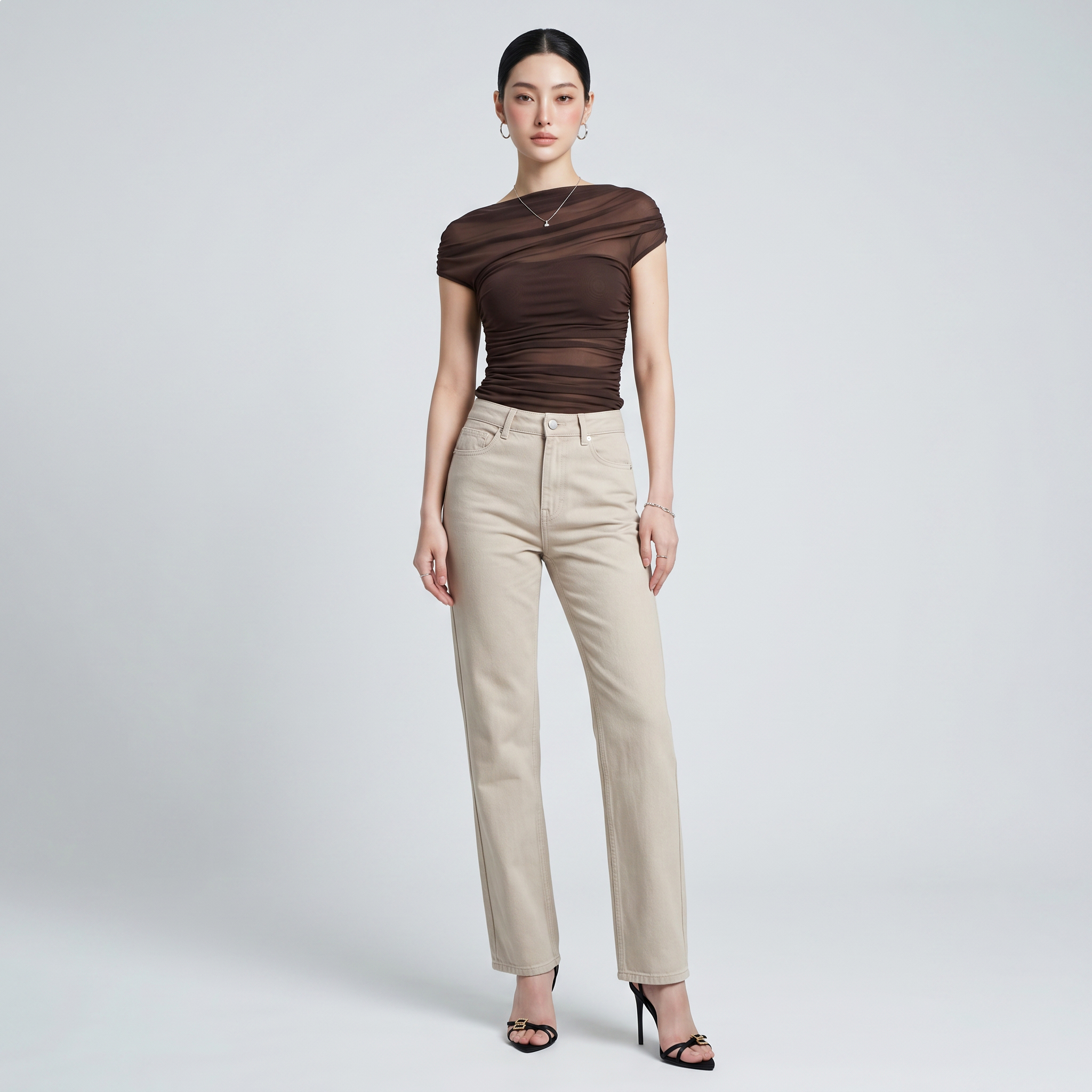 Quần Jean Nữ Ống Suông LOREN PT11139